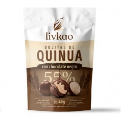 Bolitas quinua y maiz cubiertas de chocolate dark 40 gramos Marca Sunkao