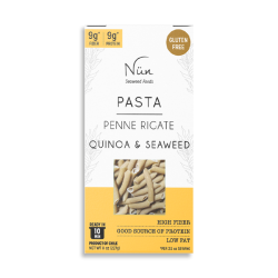 Pasta sin gluten penne rigate quinoa y algas 227 gramos Marca Nun