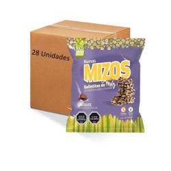Caja galletas de maiz con chocolate 28 unidades de 20 gramos Marca Mizos