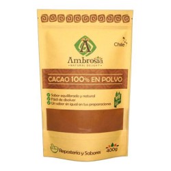 Cacao al 100% en polvo 400 gramos Marca Ambrosia