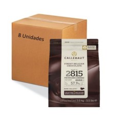 Caja chocolate semi amargo alta fluidez 57% 8 unidades de 2.5 kilogramos Marca Callebaut