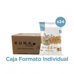 Caja Puffs sabor platano zapallo 24 unidades de 10 gramos Marca Kuna Foods