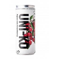 Caja agua saborizada sabor cranberry sin gas 12 unidades de 310 cc Marca Uniko